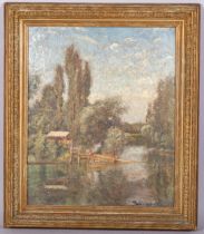 Paul TROUILLEBERT (French 1829-1900) Untitled landscape / river scene, oil on canvas, 47cm x 58cm,