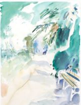 Liz Keyworth (XX-XX1), watercolour on paper, Doorway to the Palmhouse 11 (1989), signed and dated,