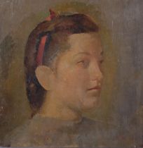 Francesco OLIVUCCI (Italian 1899-1985), portrait of Alla Mia Carissima Figlia, oil on board, 35cm