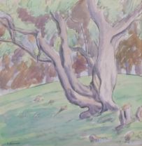 David Sassoon, Scottish woodland scene, watercolour, signed, provenance: Daniel Shackleton