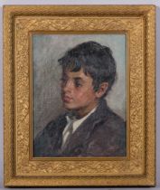 Mabel May WOODWARD (American 1877-1945) Portuguese Boy, Oil on canvas, 24.5cm x 32cm, framed. In