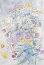 Ephemia Alexander, a bunch of wild flowers, watercolour, signed, 36cm x 25cm, framed Good condition