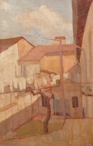 Francesco OLIVUCCI (Italian 1899-1985), untitled oil on board, 37cm x 57cm, unframed, unsigned.