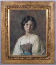 M A Pearson, portrait of a country girl, watercolour, signed and dated 1899, 54cm x 44cm, framed