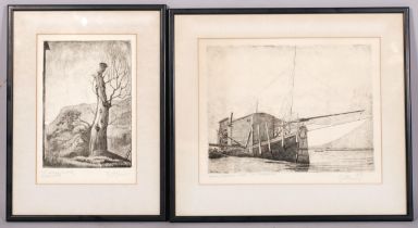 Francesco OLIVUCCI (Italian 1899-1985) two framed etchings. One signed in the plate 'F. Olivucci