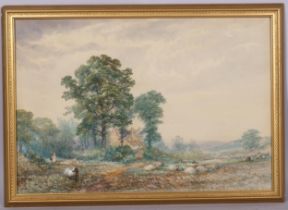William Henry Vernon (1820-1909), watercolour on paper, The Lost Sheep, signed lower right, 33cm x