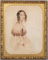 Alfred Edward Chalon RA (1780 - 1860), portrait of Lady Frances Cowper, daughter of the 5th Earl