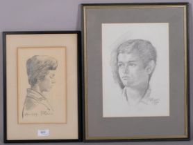 Francesco OLIVUCCI (Italian 1899-1985) two portraits on paper. Drawing of a woman dated 1959 and