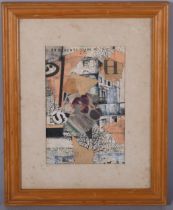 Oriol ULLMAN ( ) 33 Regents Park Rd NW1, collage and ink drawing on paper, circa 1960, 10cm x