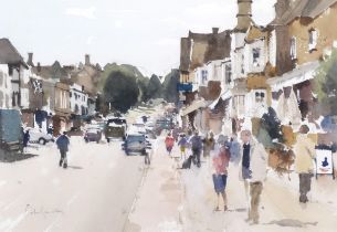 John Yardley RI (born 1933), Burford Oxfordshire, watercolour, signed, 34cm x 51cm, framed Good