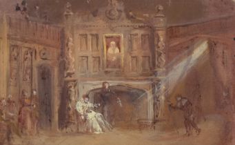 Henry Bardon, the dream, theatrical stage set design, 23cm x 36cm, framed Slight paper condition,