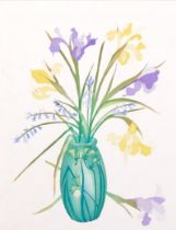 Sheila Oliner (1930-2020), signed etching on paper, Cornish Irises, signed, titled and numbered in