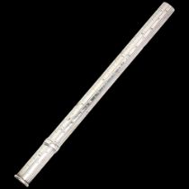 SAMPSON MORDAN & CO - a large novelty sterling silver ruler porte-crayon propelling pencil, engraved