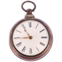 An early 19th century silver pair-cased open-face key-wind verge pocket watch, by Martin of