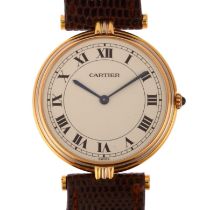 CARTIER - a mid-size 18ct gold Vendome Trinity quartz wristwatch, ref. 881003, white dial with Roman