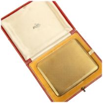 An Art Deco 18ct gold cigarette case, JC Vickery of Regent Street, Chester 1929, curved