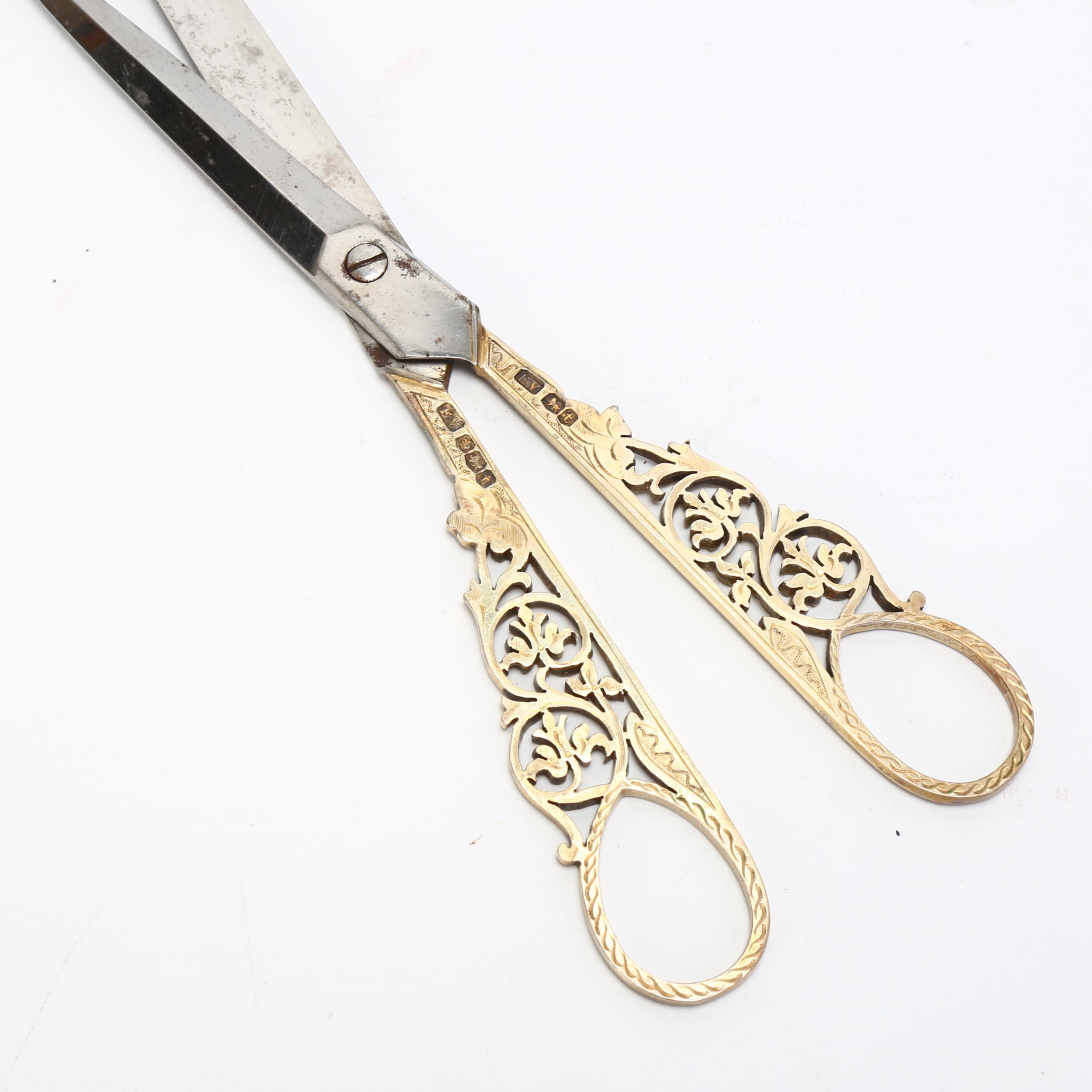 A cased pair of Edward VIII silver-gilt presentation scissors, Viner's Ltd, Sheffield 1936, - Image 2 of 3