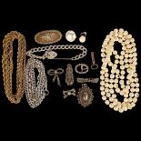Various jewellery, including Victorian silver pendant, marcasite brooch, etc Lot sold as seen unless
