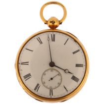 An early 19th century 18ct gold open-face key-wind lever pocket watch, by Wymark of Perceval