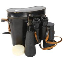 A pair of BNU, 7x50 binoculars, made in the USSR, with associated leather case, serial no. N7535485