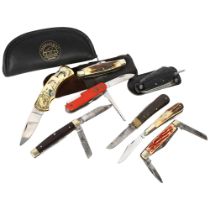 A group of 8 various penknives, including Franklin Mint Collector's Knife in presentation box,
