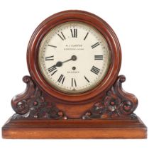 H J Carter, Hackney, a 19th century mahogany-cased mantel clock, with single fusee movement,