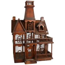 An American Gothic Folk Art bird cage, H74cm