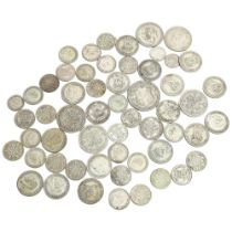 A group of 55 half silver coins, dated 1920 - 1946, 8.96oz in weight