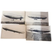 4 photographs of British airships, 24cm x 37cm