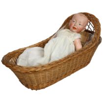 Antique Kammer & Reinhardt porcelain-headed baby boy doll, with jointed composition limbs, 35cm,