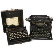 2 American-made portable typewriters, including a Smith Premier in associated case, and an Underwood
