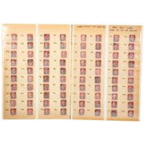 2 sheets of double-sided Penny Reds 1858 - 1864, with PL219 missing