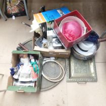 A group of vintage collectables, including Hats, dolls, binoculars, Teasmade etc