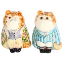 A pair of Joan Debethal Cinque Ports Rye Pottery cats Both in good condition, no chips or cracks,