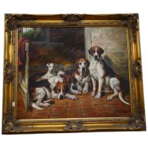 A modern oil on canvas, in a modern giltwood frame, signed J. Marshall in the bottom right-hand