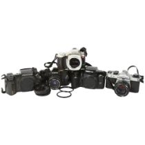 A quantity of Vintage cameras, including a Pentax SFXN, serial no. 4386120, and a Pentax KX,