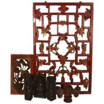 A group of various Oriental items, including 2 travelling shrines, largest height 15.5cm, and 2