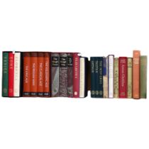 A shelf of Folio Society books, titles to include The King's War, The Hellenistic Age, Holy Grail