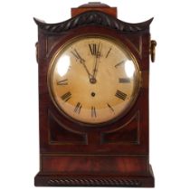 A Regency mahogany-cased 8-day bracket clock, single fusee movement, case height 45cm, complete with