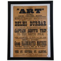 An Antique theatre poster, for the Court Theatre Bacup, printed by M. Holt, of Borough Printing