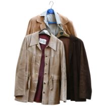 A collection of Vintage jackets, including lady's brown suede, a gent's suede and wool jacket, and 3