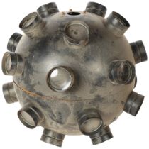 A Cosmos ball style light fitting, possibly from a nightclub, diameter 45cm