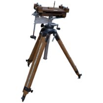 A Vintage extending tripod with bespok- made platform