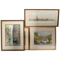 A group of 4 watercolours, including "Blea Tarn Farm, Cumbria, 1977", dated on the reverse 13.9.