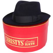 A boxed gentleman's hat, UK size 7 1/2, by Christys' London, in a Christys' London red hat box