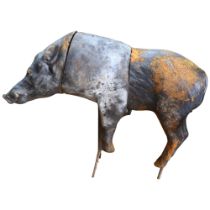 A 3D archery target in the shape of a wild boar, target appears to be made out of foam, maker's