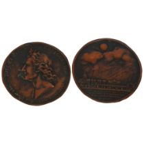 2 examples of the bronze medallist's Montgolfer Brothers Paris flight, diameter 4cm