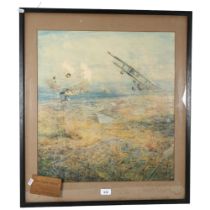 "The Ypres Salient", a framed print taken from the watercolour drawing by W.L. Wyllie (5th July 1851