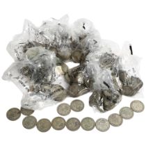 A large quantity of 1920 - 1946 half silver coinage, approx 100oz in weight