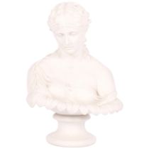 A Parian Ware female bust on socle stand, H29cm, unsigned In good overall condition